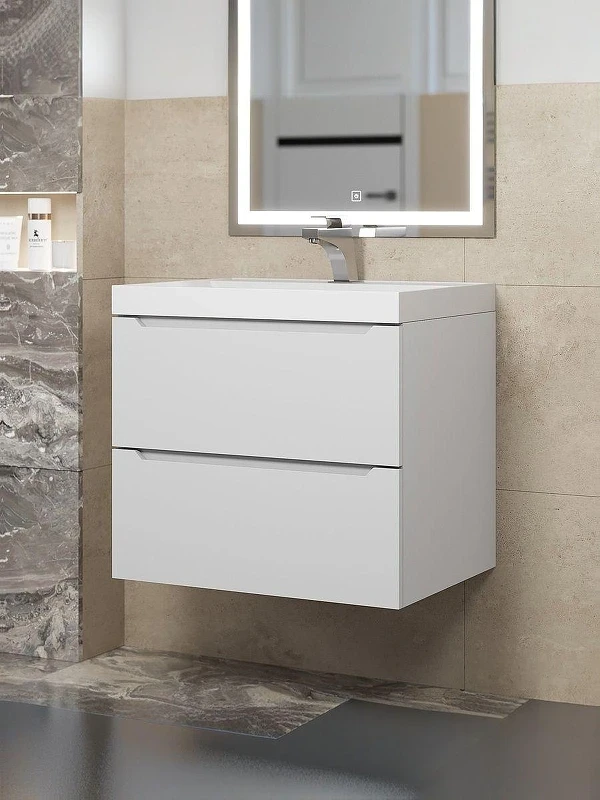 Тумба с раковиной Uperwood Tanos 60 291020225 подвесная цвет Белый матовый