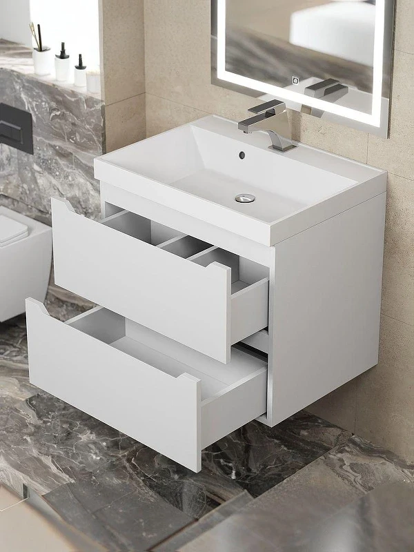 Тумба с раковиной Uperwood Tanos 60 291020225 подвесная цвет Белый матовый