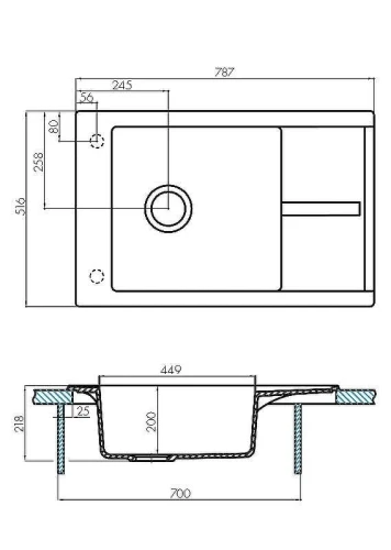 Кухонная мойка Aquaton Делия 78 1A715132DE260 Латте