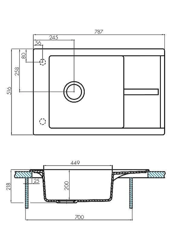 Кухонная мойка Aquaton Делия 78 1A715132DE260 Латте