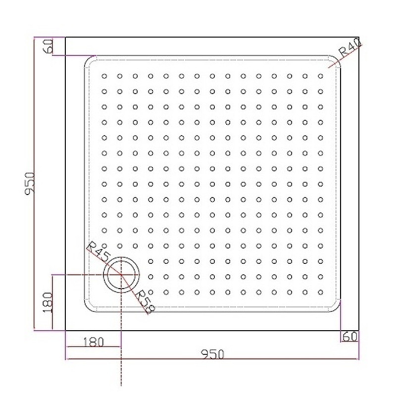 Акриловый поддон для душа Cezares Tray А 95х95 TRAY-A-A-95-15-W Белый