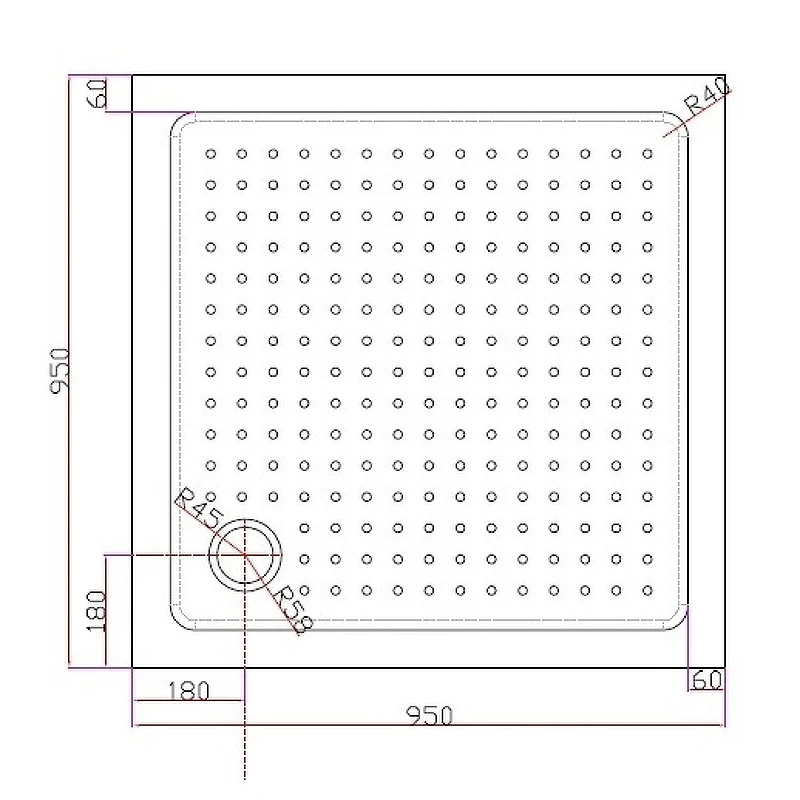 Акриловый поддон для душа Cezares Tray А 95х95 TRAY-A-A-95-15-W Белый
