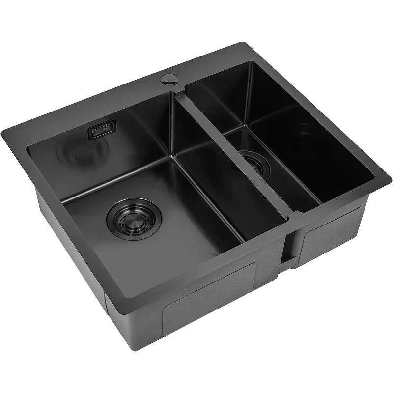 Кухонная мойка ZorG Light Grafit 59 ZL R 590-2-510-L GRAFIT Графит нержавеющая сталь встраиваемый