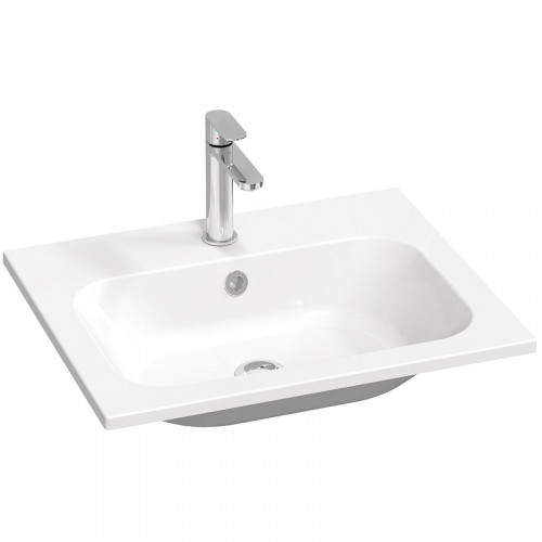 Раковина Ravak Chrome Slim 60 XJG01160001 Белая искусственный камень (литьевой мрамор) подвесная, полувстраиваемая