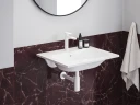 Раковина Ravak Chrome Slim 60 XJG01160001 Белая искусственный камень (литьевой мрамор) подвесная, полувстраиваемая