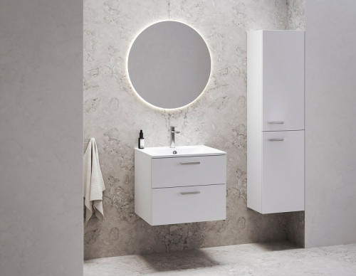 Раковина Ravak Chrome Slim 60 XJG01160001 Белая искусственный камень (литьевой мрамор) подвесная, полувстраиваемая