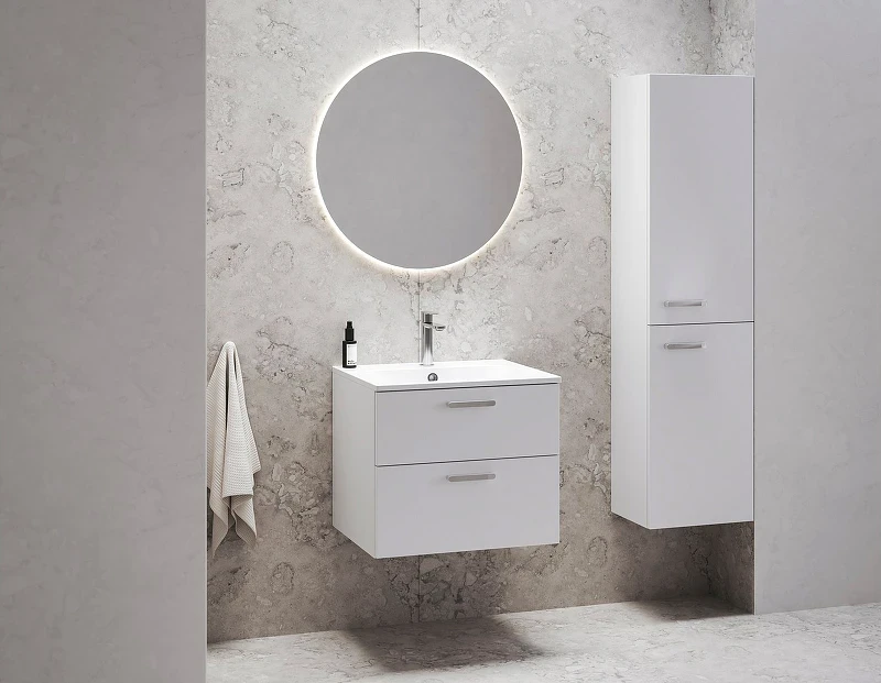 Раковина Ravak Chrome Slim 60 XJG01160001 Белая искусственный камень (литьевой мрамор) подвесная, полувстраиваемая