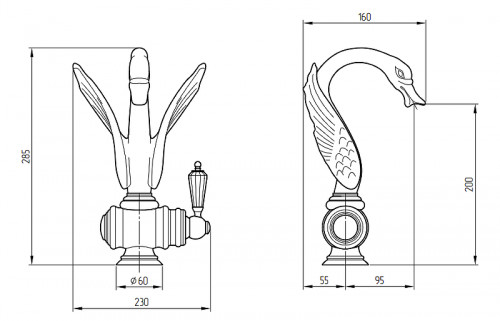 Смеситель для раковины Migliore Luxor 26941 Золото латунь