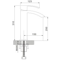 Смеситель для раковины Rose R15F R1511F Белый Хром латунь