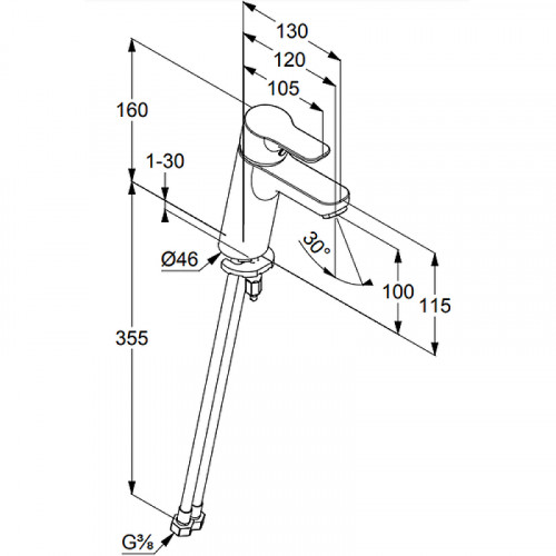 Смеситель для раковины Kludi Pure Easy XL 372929165 Белый Хром латунь
