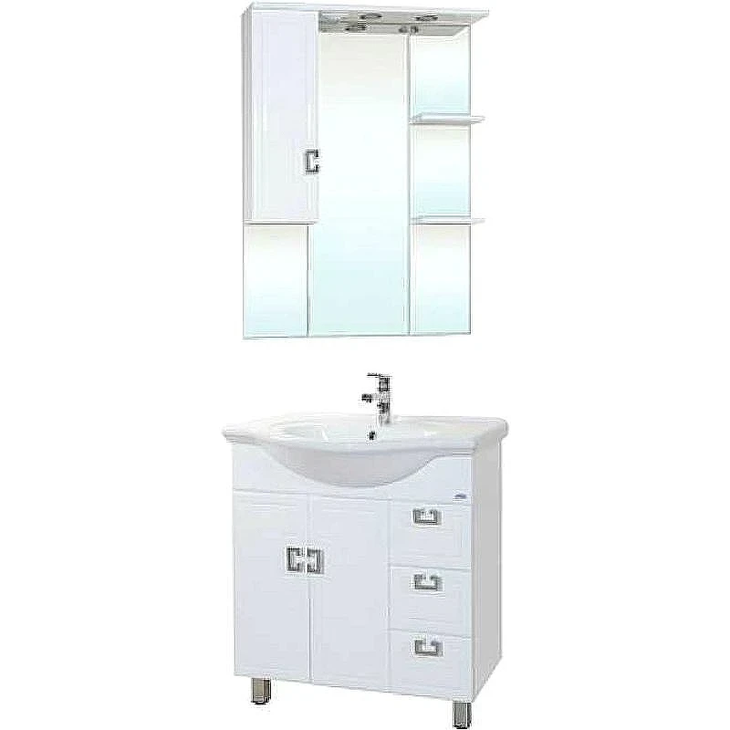 Зеркало со шкафом Bellezza Миа 85 L 4637714002011 с подсветкой Белое