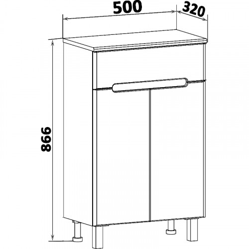 Тумба Runo Парма 50 00-00001050 Белая МДФ / ЛДСП