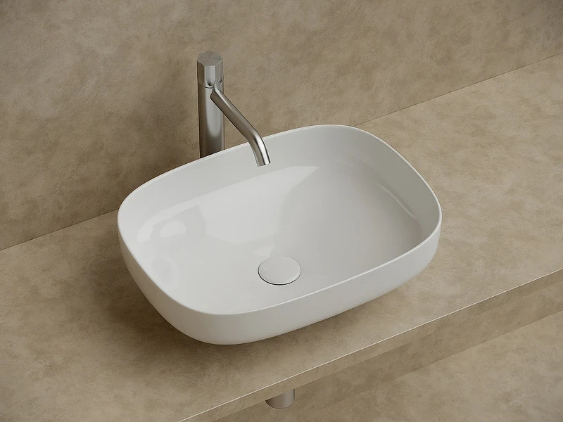 Раковина-чаша Ceramicanova Element 50 CN5031 Белая фарфор накладная