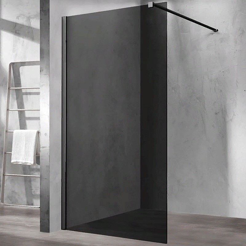 Душевая перегородка Vincea Walk-In 120 VSW-1H120CGB профиль Черный матовый стекло тонированное