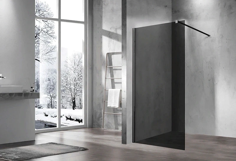 Душевая перегородка Vincea Walk-In 120 VSW-1H120CGB профиль Черный матовый стекло тонированное