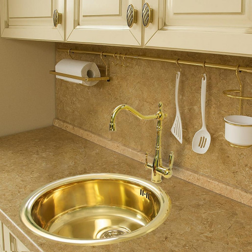 Смеситель для кухни Seaman Barcelone SSL-5387-SP цвет Полированное золото