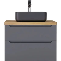 Тумба под раковину Jorno Wood 80 wood.01.80/P/GR подвесная Серая МДФ / ЛДСП