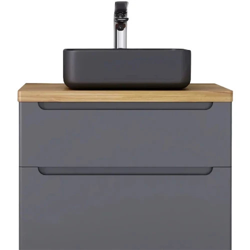 Тумба под раковину Jorno Wood 80 wood.01.80/P/GR подвесная Серая МДФ / ЛДСП