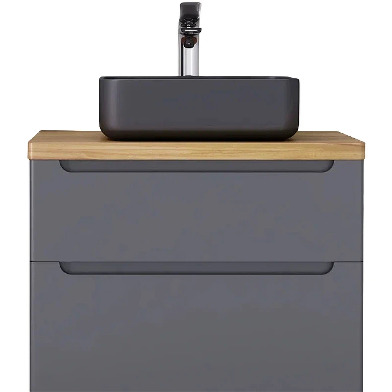 Тумба под раковину Jorno Wood 80 wood.01.80/P/GR подвесная Серая МДФ / ЛДСП