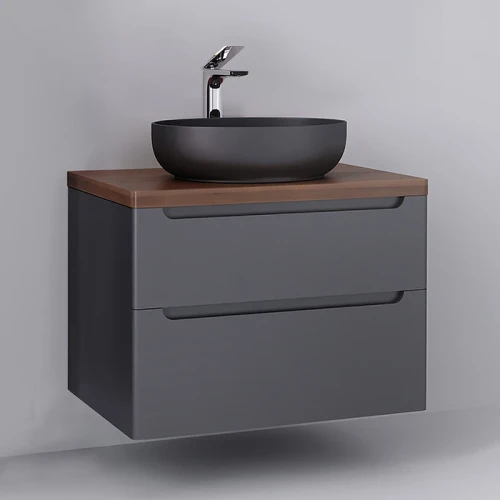 Тумба под раковину Jorno Wood 80 wood.01.80/P/GR подвесная Серая МДФ / ЛДСП