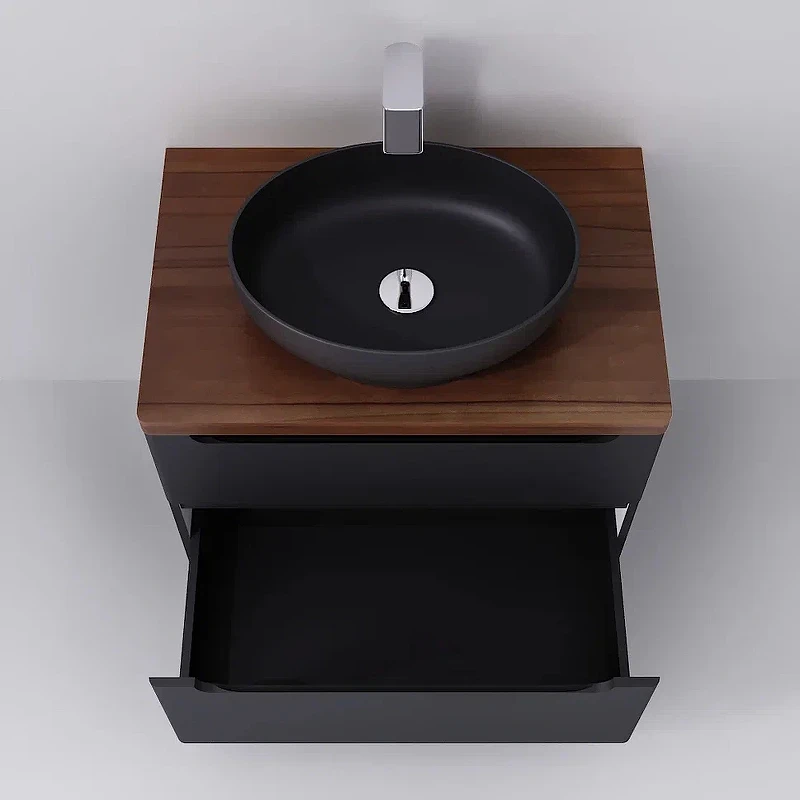 Тумба под раковину Jorno Wood 80 wood.01.80/P/GR подвесная Серая МДФ / ЛДСП