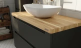 Тумба под раковину Jorno Wood 80 wood.01.80/P/GR подвесная Серая МДФ / ЛДСП