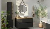 Тумба под раковину Jorno Wood 80 wood.01.80/P/GR подвесная Серая МДФ / ЛДСП