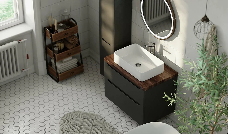 Тумба под раковину Jorno Wood 80 wood.01.80/P/GR подвесная Серая МДФ / ЛДСП