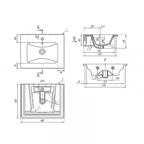 Раковина WellWant Dreja Эйфория 60 WWR000600W Белая