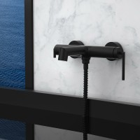 Смеситель для ванны BelBagno Acqua ACQUA-VASM-NERO Черный матовый латунь на стену