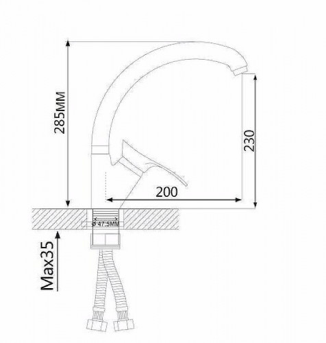 Смеситель для кухни Ekko E41001 Хром