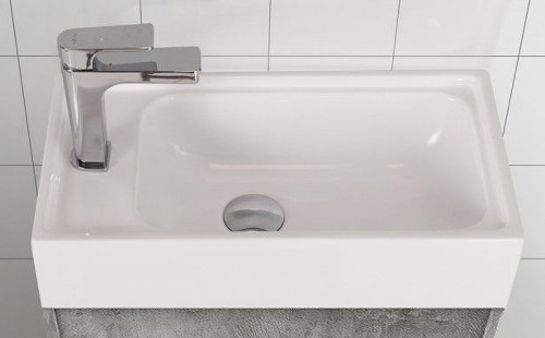 Тумба под раковину Art&amp;Max Family-400-1D-SO-CV подвесная Цемент МДФ / ЛДСП