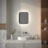 Зеркало Defesto Aura 40х50 DF 2961S с подсветкой 15W-4500K/Сенсорный выключатель/Нейтральный белый свет/Черная рама