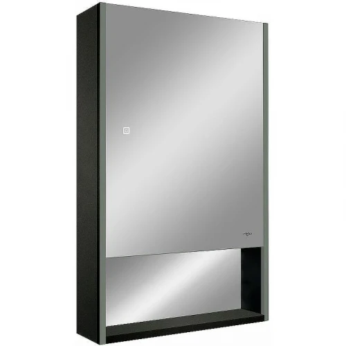 Зеркальный шкаф Reflexion Box 500х800 RF2419BL с подсветкой Черный матовый
