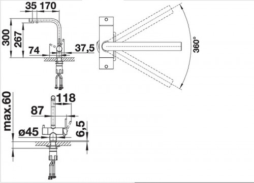 Смеситель для кухни Blanco Fontas II 526235 Черный