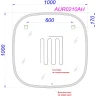 Зеркало Aqwella Aura A 100 AUR0210AH с подсветкой с бесконтактным выключателем стекло