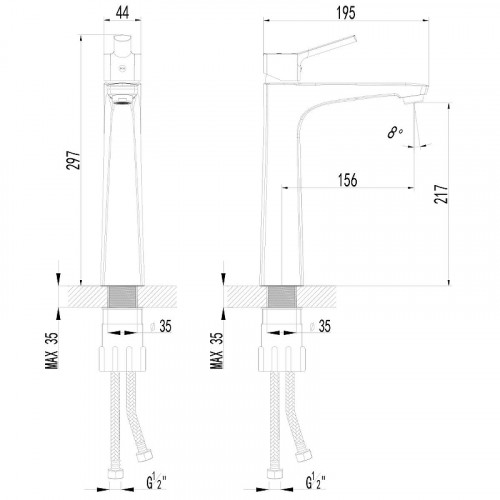 Смеситель для раковины AWP Shira S0509C цвет Хром