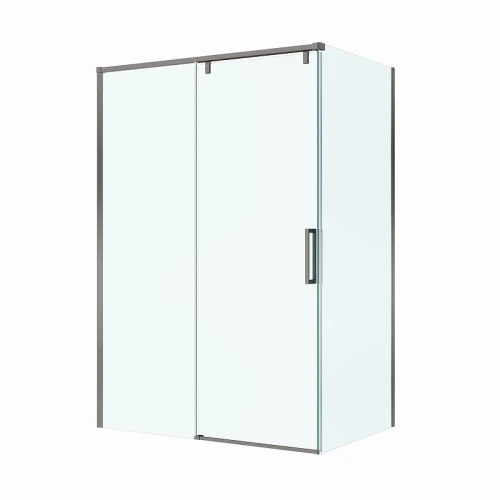 Душевой уголок BelBagno Soft Close-1 130x80 SOFT_CLOSE-1-AH-1-130/80-C-GM профиль Оружейная сталь стекло прозрачное