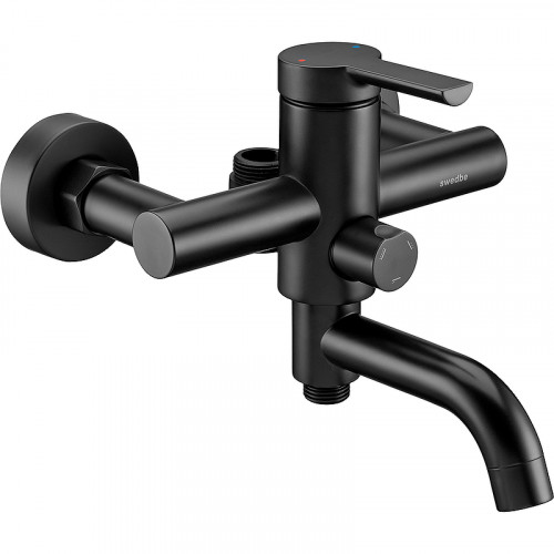 Смеситель для ванны Swedbe Diana 1035B Черный матовый латунь на стену
