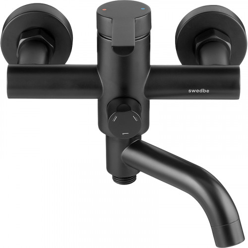 Смеситель для ванны Swedbe Diana 1035B Черный матовый латунь на стену
