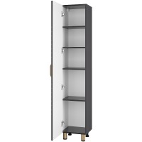 Шкаф пенал Brevita Gloster 35 L GLOS-05035-48-2Л Графит матовый МДФ / ЛДСП
