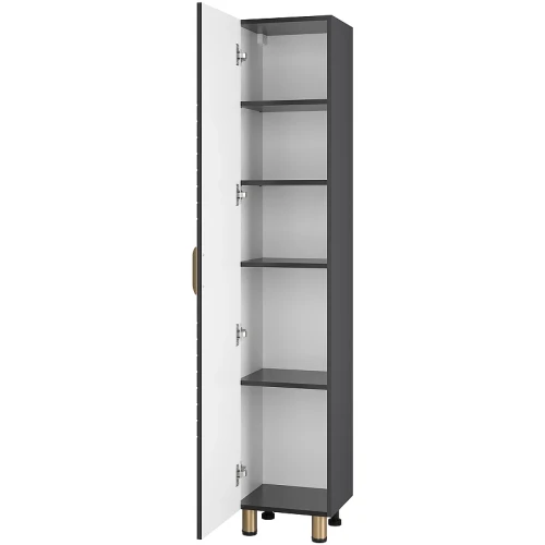 Шкаф пенал Brevita Gloster 35 L GLOS-05035-48-2Л Графит матовый МДФ / ЛДСП