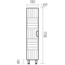 Шкаф пенал Brevita Gloster 35 L GLOS-05035-48-2Л Графит матовый МДФ / ЛДСП