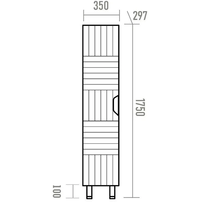 Шкаф пенал Brevita Gloster 35 L GLOS-05035-48-2Л Графит матовый МДФ / ЛДСП