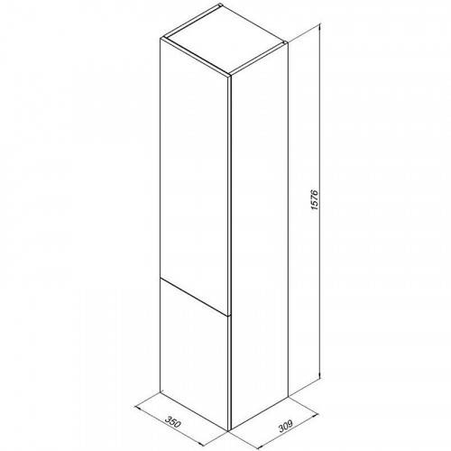 Шкаф пенал Aquanet Алвита 35 L 249618 подвесной Серый антрацит МДФ / ЛДСП