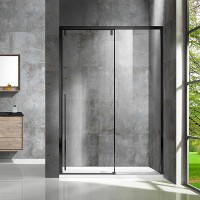 Душевая дверь Vincea Lugano 140 VDS-1L140CLB-1 профиль Черный стекло прозрачное
