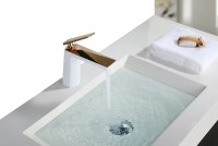 Смеситель для раковины Boheme Venturo 381-w Белый Золото латунь