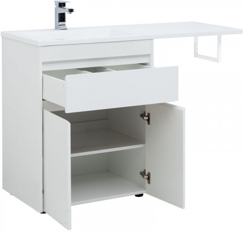 Тумба под раковину Aquanet Токио 130 237746 Белая МДФ / ЛДСП