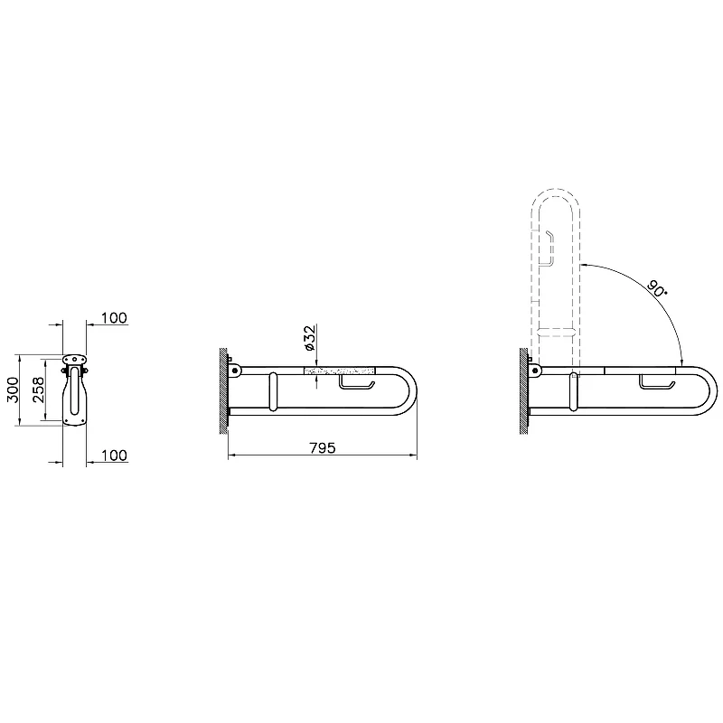 Поручень Vitra Arkitekt A44468 Хром