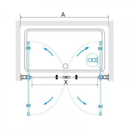 Душевая дверь RGW Passage PA-104Gb 120 060810412-16 профиль Золото брашированное стекло прозрачное